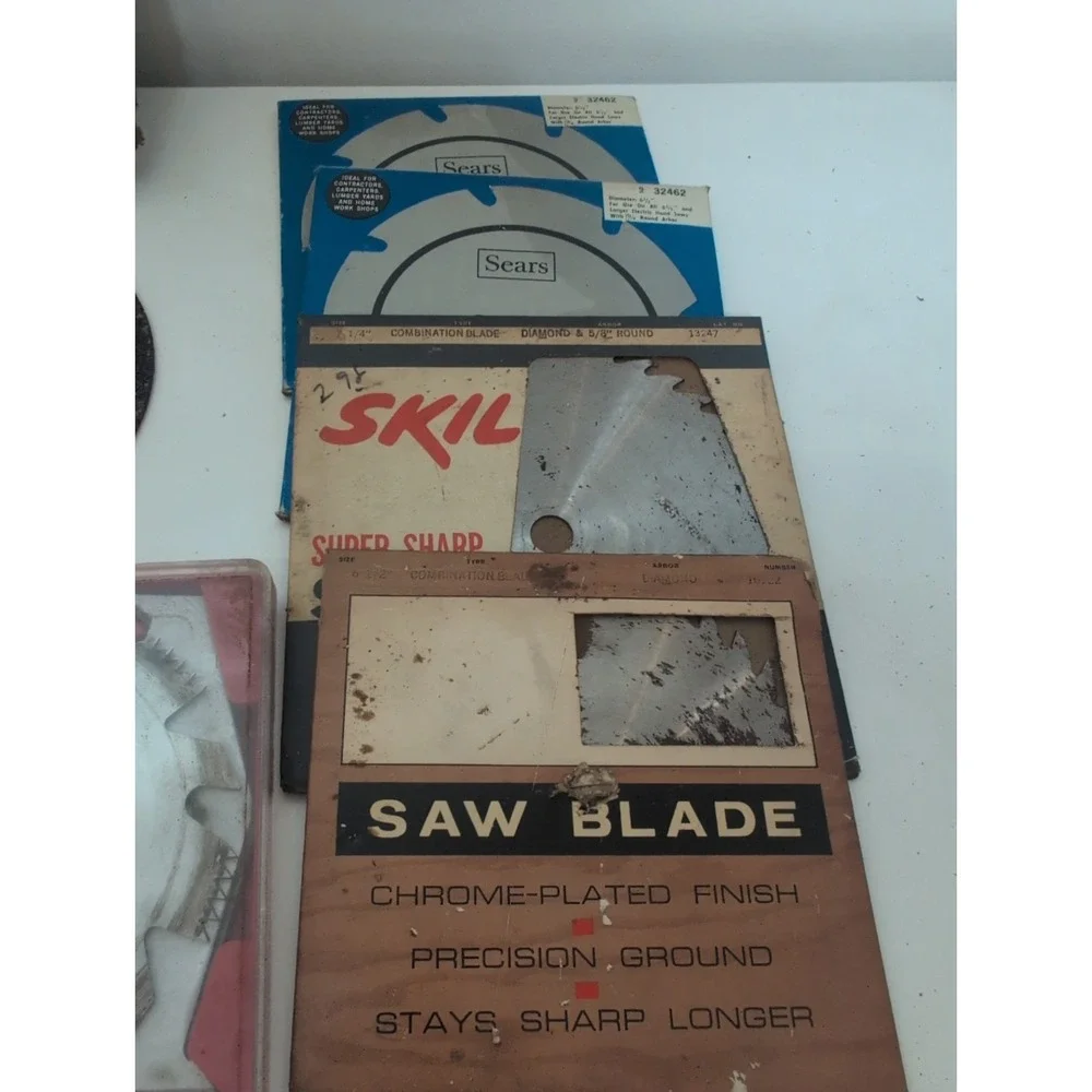Huge Log Of Vtg Circular Saw Blades (38) Craftsman Clipper Skil Fire-tooth More!